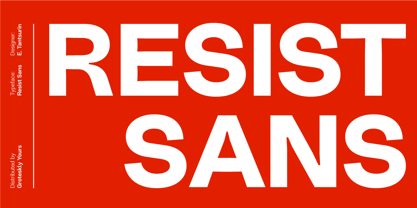 Ejemplo de fuente Resist Sans